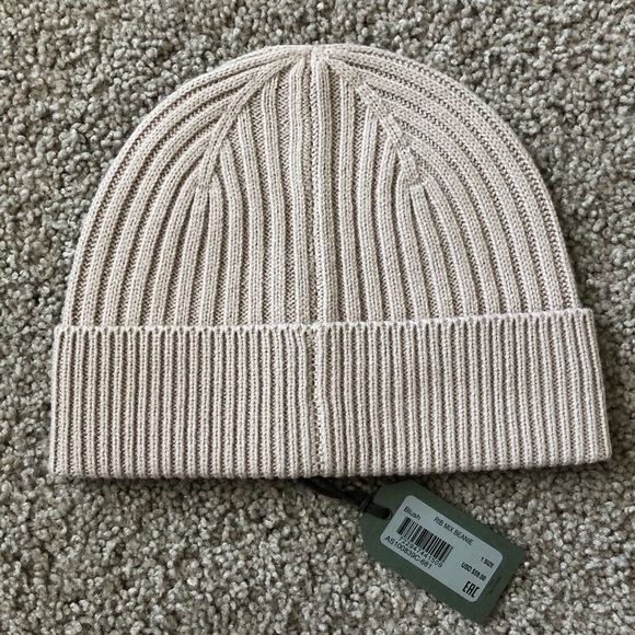 Allsaints Knit Rib Beanie Blush - Picture 9 of 9
